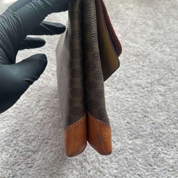 Vintage Celine brown Macadam print double clutch - Picture 4 of 10